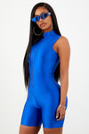 Royal Blue Athletic Zip Up Unitard.