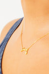 Zodiac Nameplate Necklace - Gold