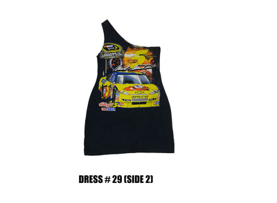 Reconstructed One Shoulder Racing Dress