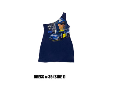 Reconstructed One Shoulder Racing Dress