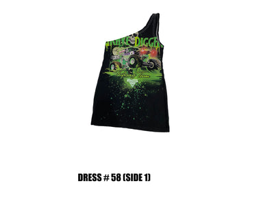 Reconstructed One Shoulder Racing Dress