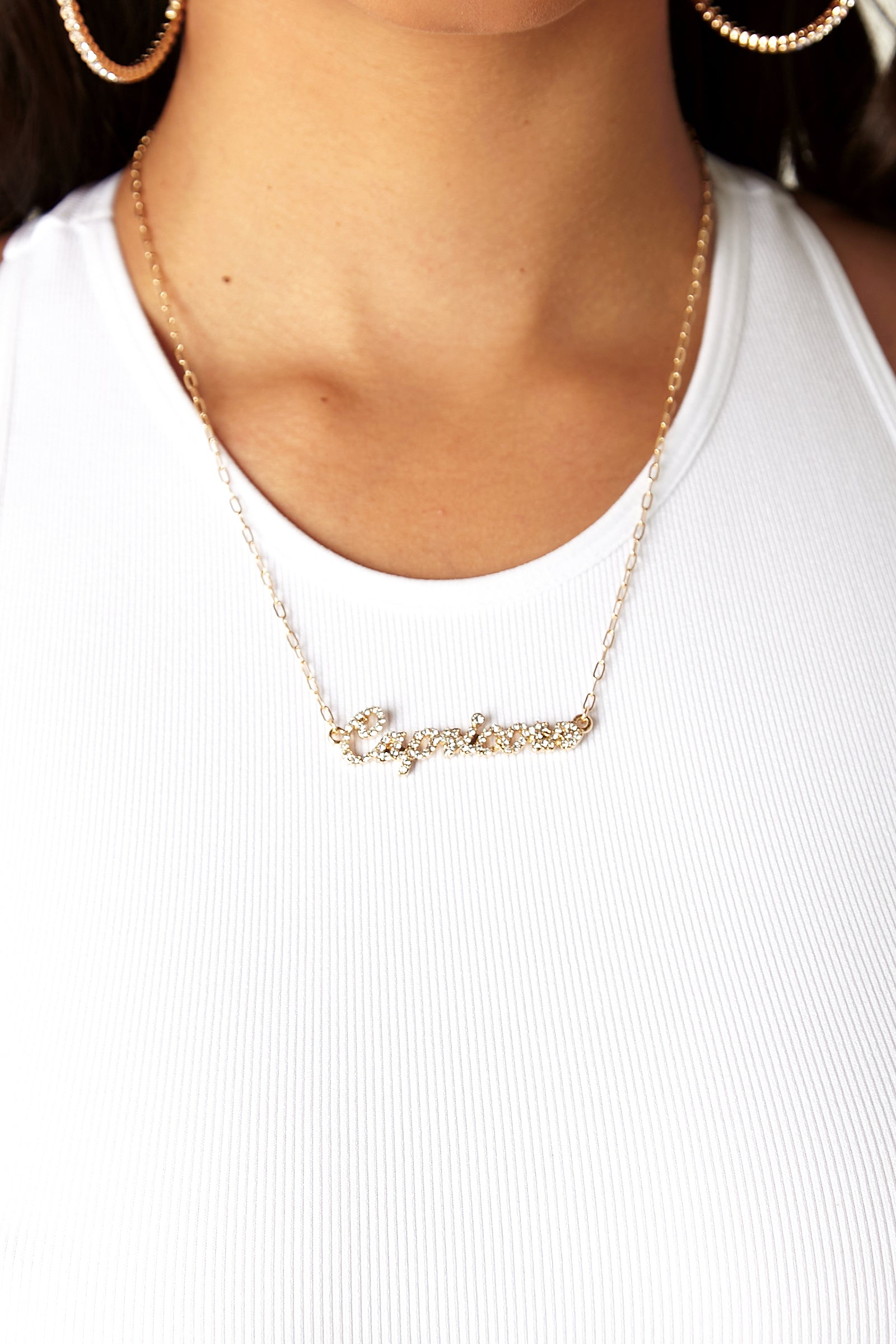 Gold Diamond Capricorn Horoscope Necklace