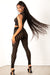 Black Hollow Out Sleeveless Fishnet Set