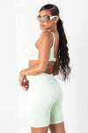 Mint Basic Ribbed Biker Shorts